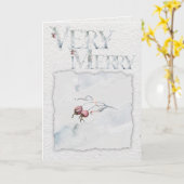 Rustige Waterverf Winter Berry Kerstmis Kaart (Gele Bloem)