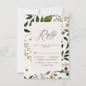 Rustige waterverf witte florale bruiloft RSVP (Achterkant)