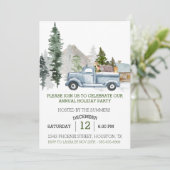 Rustige Waterverf Woodland kerstfeest Kaart (Staand voorkant)