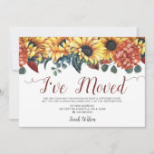 Rustige Waterverf Zonnebloem Ik heb verhuisd Aankondiging (Voorkant)