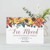 Rustige Waterverf Zonnebloem Ik heb verhuisd Aankondiging (Staand voorkant)