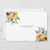 Rustige Waterverf Zonnebloem Ik heb verhuisd Aankondiging (Achterkant)