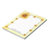 Rustige Waterverf Zonnebloemen Aangepast Notitieblok (Gedraaid)