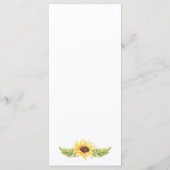 Rustige Waterverf - Zonnebloemen - Menu-kaarten vo Menu (Achterkant)