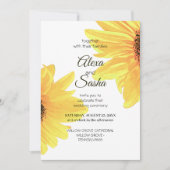 Rustige Waterverf - Zonnebloemen - Minimale bruilo Kaart (Voorkant)