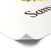 Rustige Waterverf Zonnebloemen Weddenschap Welkoms Poster (Hoek)