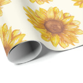 Rustige Waterverf zonnebloempittenhuis Cadeaupapier (Rol Hoek)