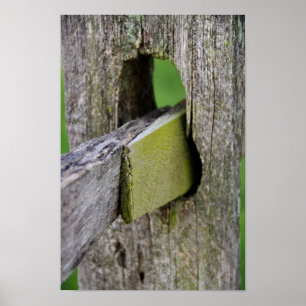 Rustige Weathered Fence Post Poster