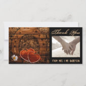 Rustige Westerne Barn Wood Hoefijzer Wedding Bedankkaart (Voorkant)