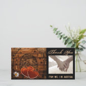 Rustige Westerne Barn Wood Hoefijzer Wedding Bedankkaart (Staand voorkant)