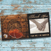 Rustige Westerne Barn Wood Hoefijzer Wedding Bedankkaart