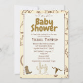 Rustige Westerne Boho Cowboy Baby shower Party Kaart (Voorkant)