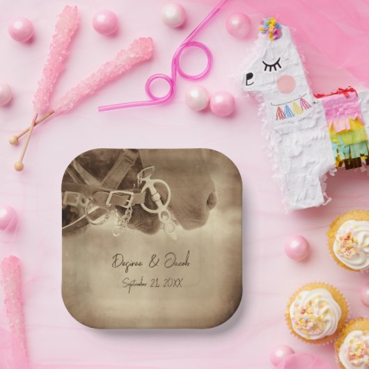 Rustige Westerne bruine paardenweddenschap Papieren Bordje (Feest)