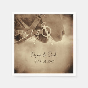 Rustige Westerne bruine paardenweddenschap Servet