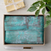 Rustige Westerne Bull Skull Blauwgroen Boho Sunflo Tissuepapier (Geschenk)