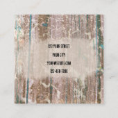 Rustige Westerne Bull Skull Blauwgroen bruine text Vierkante Visitekaartje (Achterkant)