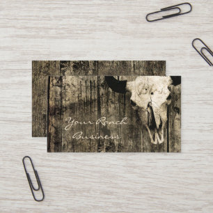 Rustige Westerne bull Skull Brown  Barn Visitekaartje