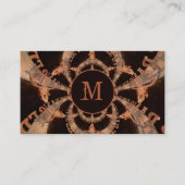 Rustige Westerne Bull Skull Brown Monogram zwart Visitekaartje (Voorkant)