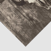 Rustige Westerne Bull Skull Brown Sepia Sunflower Tissuepapier (Detail)