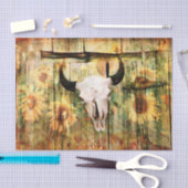 Rustige Westerne bull Skull Country Sunflower Tissuepapier (Craft)