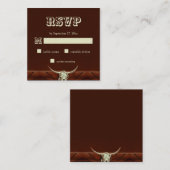 Rustige Westerne bull Skull Wedding RSVP Informatiekaartje (Voorkant / Achterkant)