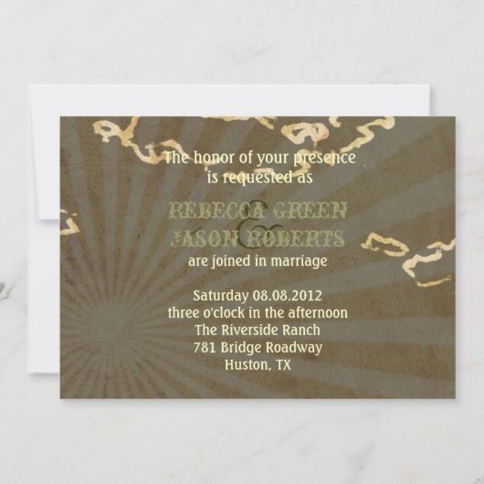 Rustige westerne cactus bruiloft kaart (Achterkant)