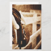 Rustige westerne cowboypaardenzadelzadelbruiloft (Voorkant / Achterkant)