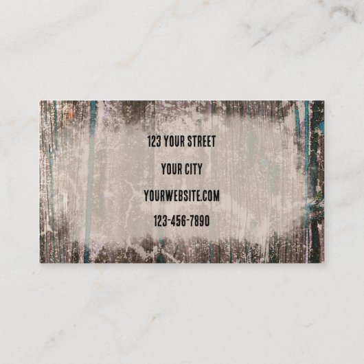 Rustige Westerne, donkere, Blauwgroen bruine textu Visitekaartje (Achterkant)