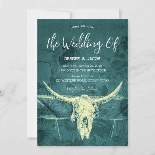 Rustige Westerne Donkere Blauwgroen zonnebloemen B Kaart (Voorkant)