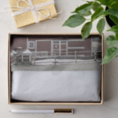 Rustige westerne landelijke boerderij rode schuur tissuepapier (Geschenk)