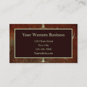 Rustige Westerne  Monogram Bruin Bull Skull Visitekaartje (Achterkant)