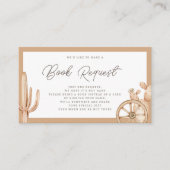Rustige Westerne Rodeo Baby shower Book Request Informatiekaartje (Voorkant)