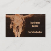 Rustige Westerne Rustic Brown  Art Bull Skull Visitekaartje (Voorkant)