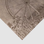 Rustige Westerne Sepia Tone Country Wagon Wheel Tissuepapier (Detail)