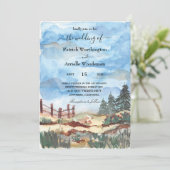 rustige westerne trouwuitnodigingen kaart (Staand voorkant)