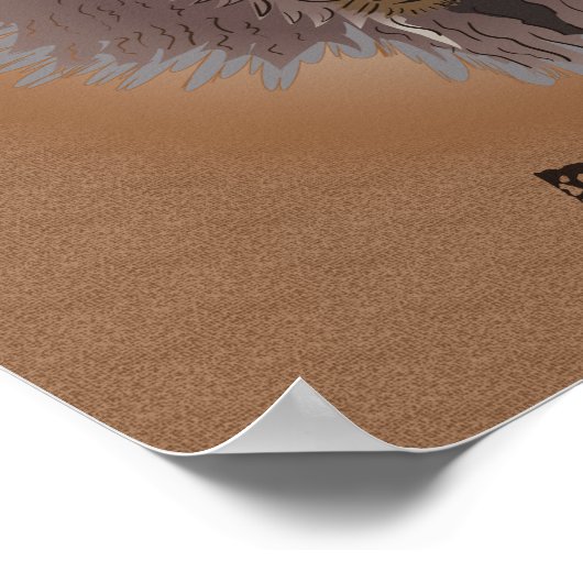 Rustige Westerne vlakten Bison Poster (Hoek)