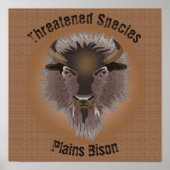 Rustige Westerne vlakten Bison Poster (Voorkant)