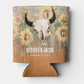 Rustige Westerne zonnebloemen Bull Skull Blikjeskoeler (Voorkant)