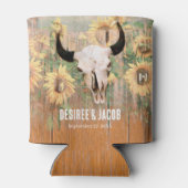 Rustige Westerne zonnebloemen Bull Skull Blikjeskoeler (Achterkant)