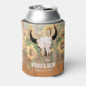 Rustige Westerne zonnebloemen Bull Skull Blikjeskoeler (Blikje Achterkant)