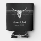 Rustige Westerne zwarte en witte bull Blikjeskoeler (Voorkant)