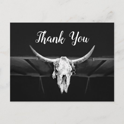 Rustige Westerne zwarte en witte bull Briefkaart (Voorkant)