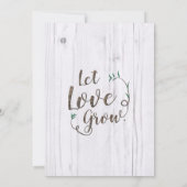 Rustige White & Brown Wood Bridal Shower Invitatio Kaart (Achterkant)