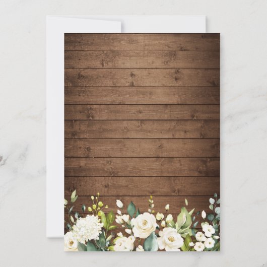 Rustige White Floral I DO BBQ Engagement Party Kaart (Achterkant)