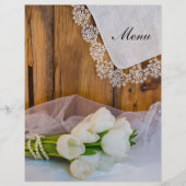 Rustige White Tulips Country Barn Wedding Menu (Voorkant)