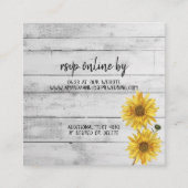 Rustige White Wood Sunflower Weddenschap RSVP-kaar Informatiekaartje (Voorkant)