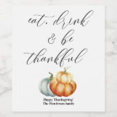 Rustige wijn met pompoenen . etiket (Enkel label)