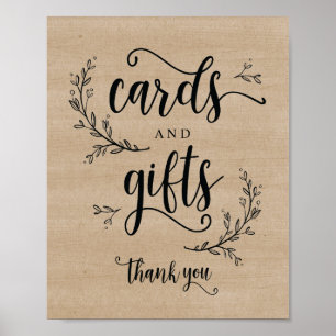 Rustige wijnstokkaarten en Poster voor cadeaubonne