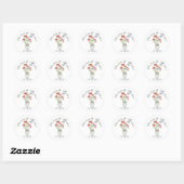 Rustige wilde bloemen in witte bal jar trouwklasse ronde sticker (Vel)