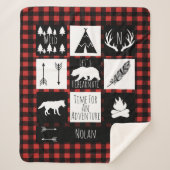 Rustige wilde dieren en buffelkoepels sherpa deken (Voorkant)